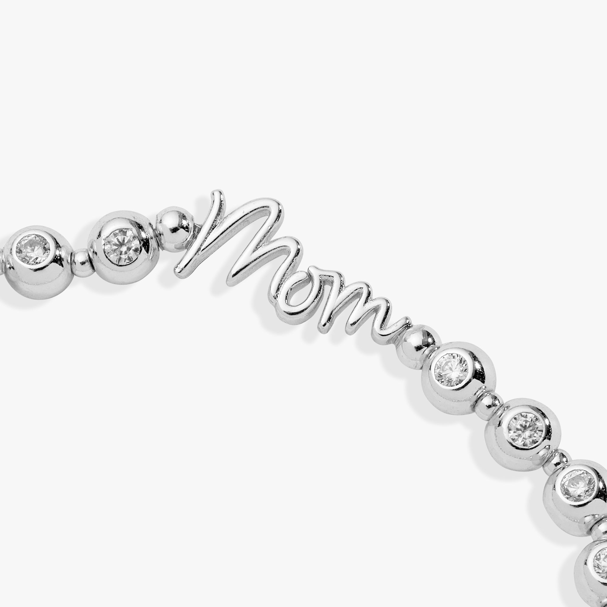 Mom Elongated Crystal Stretch Bracelet - Aaria Tees Aaria Tees