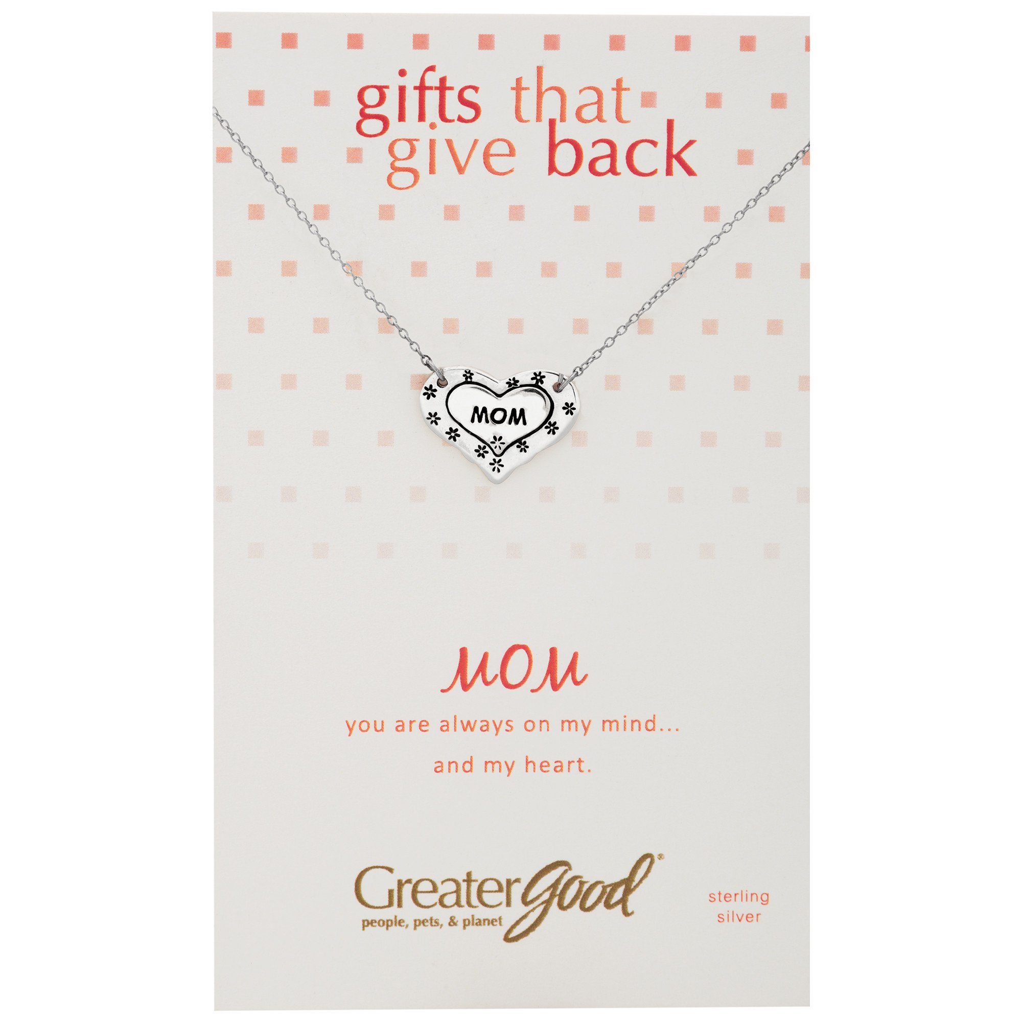Mom Floral Heart Sterling Necklace - Aaria Tees Aaria Tees
