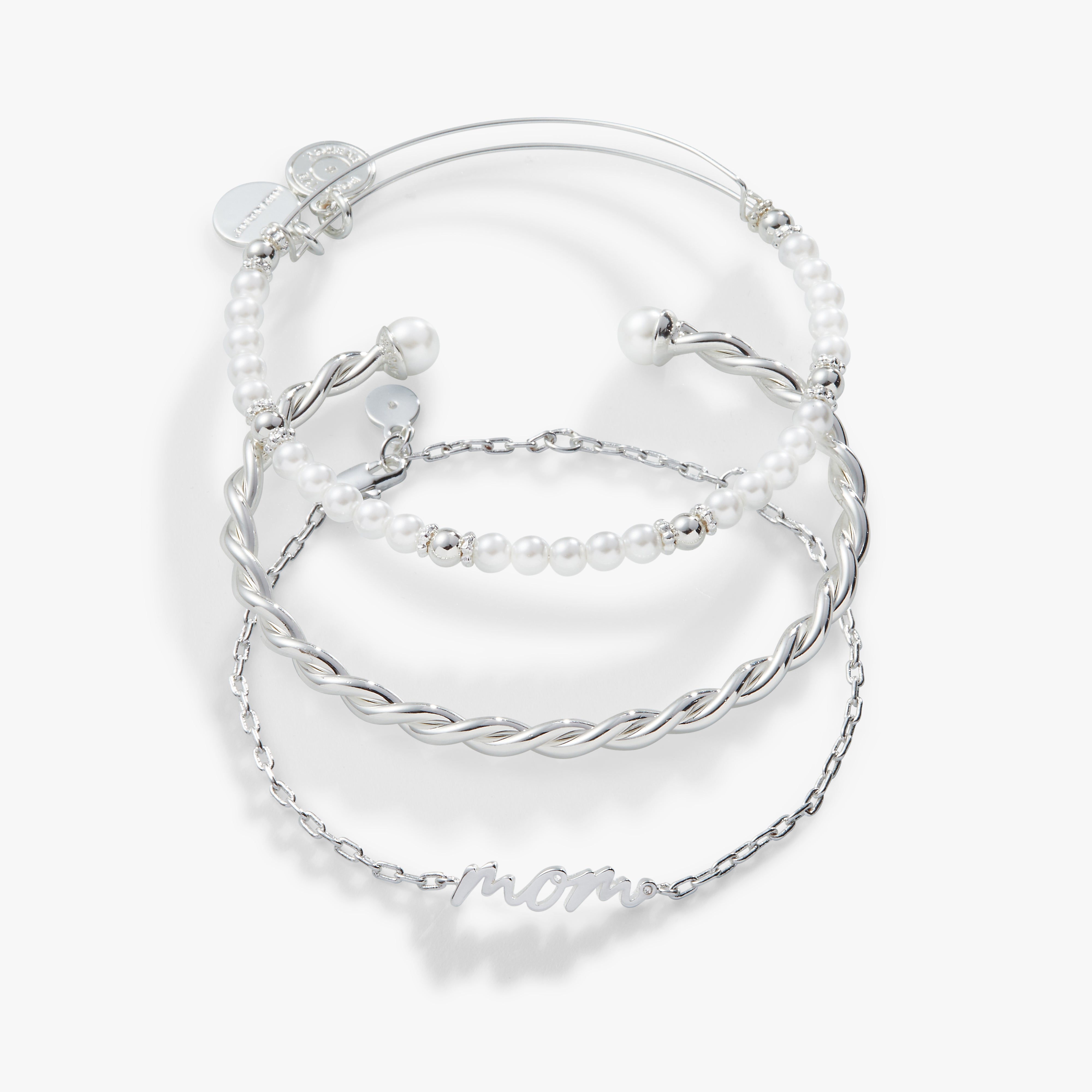 Mom Script Bracelet, Set of 3 - Aaria Tees Aaria Tees