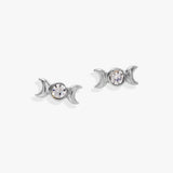 Crystal Lunar Phase Mini Stud Earrings - Aaria Tees Aaria Tees