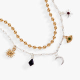 Moon Magic 2 Row Charm Bracelet - Aaria Tees Aaria Tees