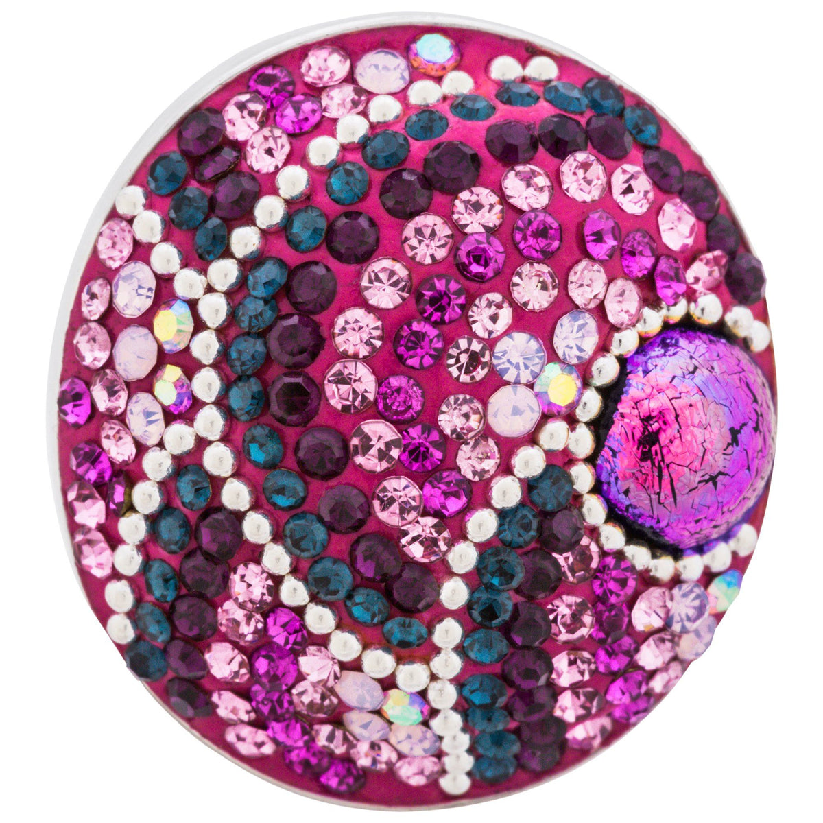 Mosaic Crystals Adjustable Sterling Ring - Aaria Tees