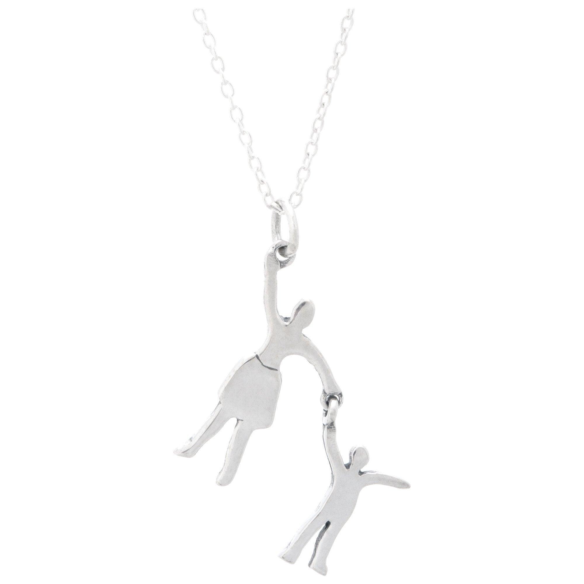 Mother & Daughter Silhouette Sterling Necklace - Aaria Tees Aaria Tees