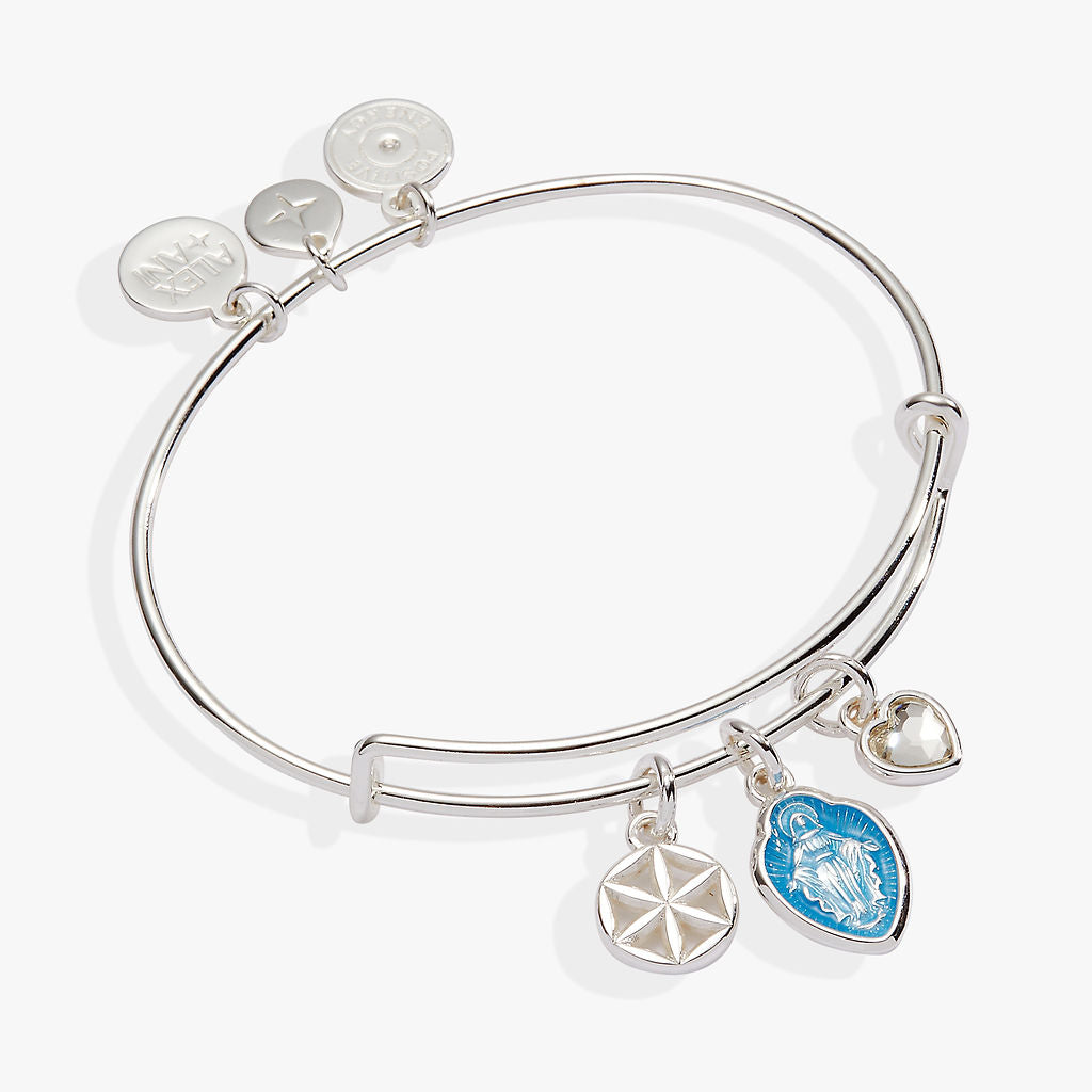 Faith and Family Mother Mary Charm Bangle - Aaria Tees