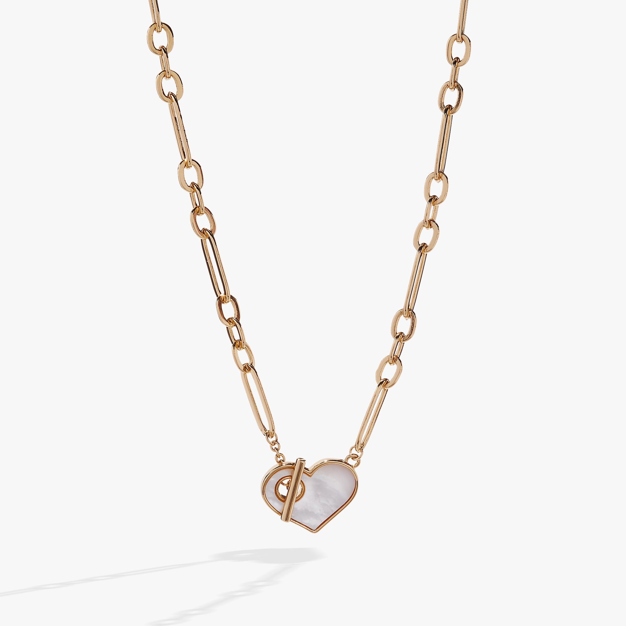 Heart Mother of Pearl Toggle Necklace - Aaria Tees Aaria Tees