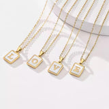 Mother of Pearl Initial Cards Aaria Tees