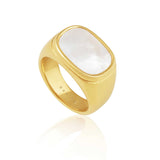 Mother of Pearl Signet Ring Aaria Tees