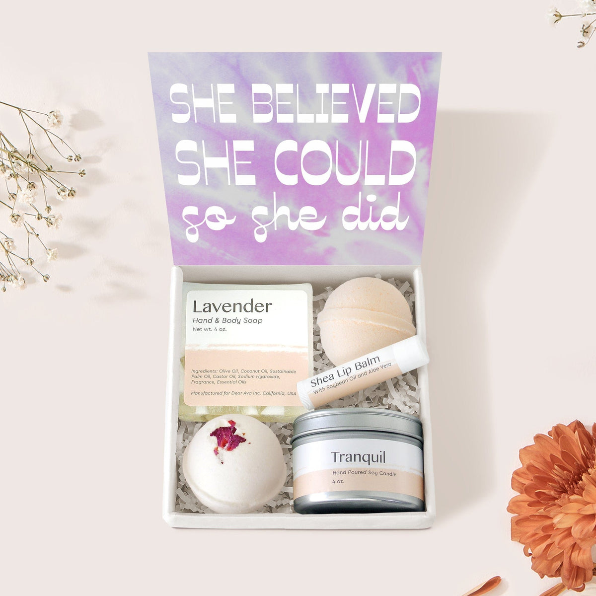 Motivational Compass Necklace Spa Gift Box Set - Aaria Tees
