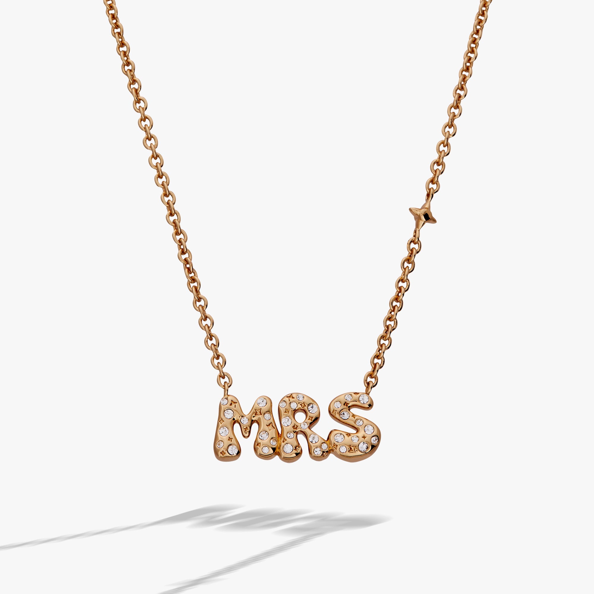'Mrs' Bubble Crystal Pendant Necklace - Aaria Tees Aaria Tees