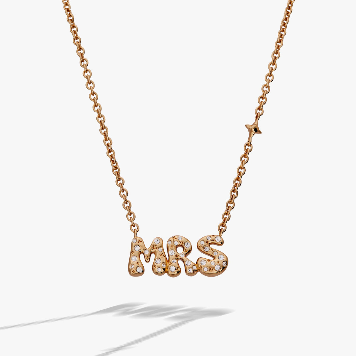 'Mrs' Bubble Crystal Pendant Necklace - Aaria Tees