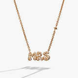 'Mrs' Bubble Crystal Pendant Necklace - Aaria Tees Aaria Tees
