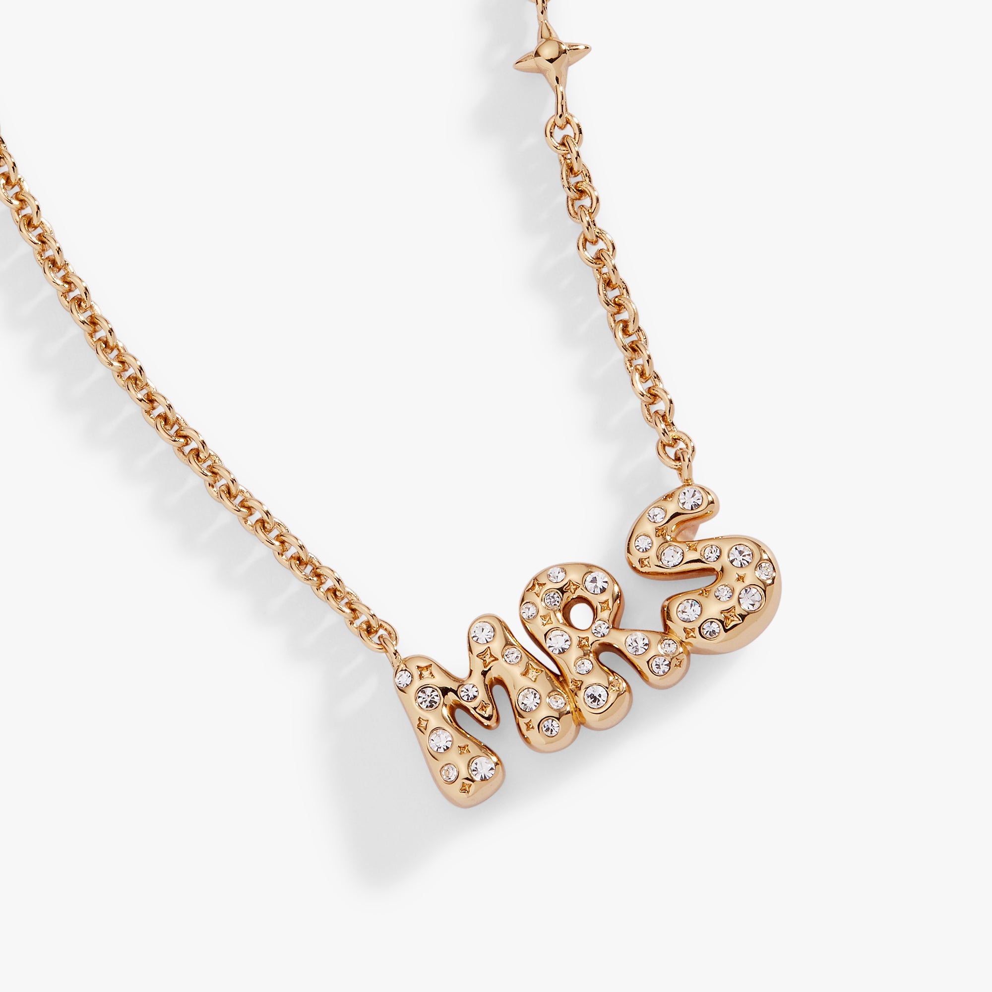 'Mrs' Bubble Crystal Pendant Necklace - Aaria Tees Aaria Tees