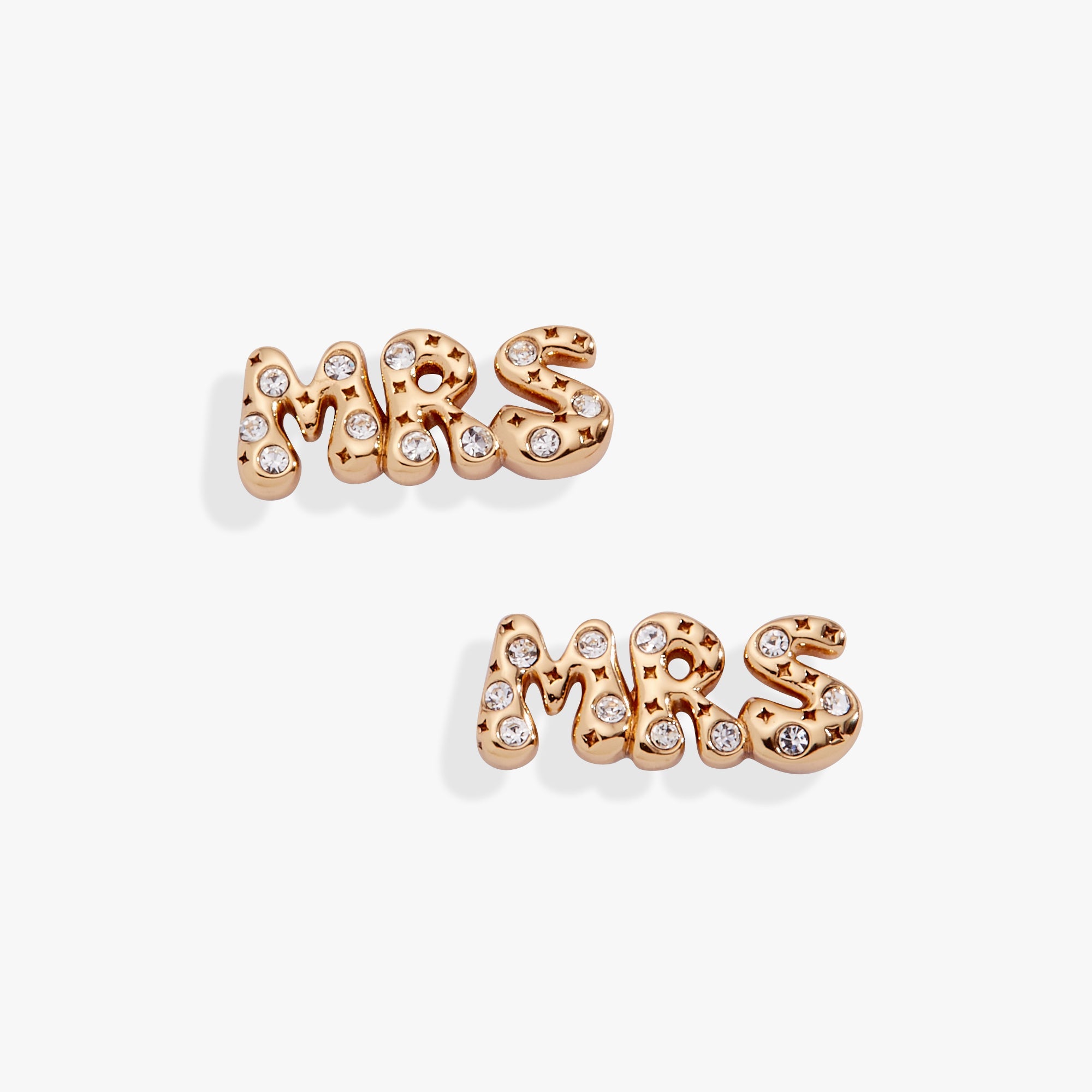 'Mrs' Bubble Crystal Stud Earrings - Aaria Tees Aaria Tees