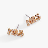'Mrs' Bubble Crystal Stud Earrings - Aaria Tees Aaria Tees