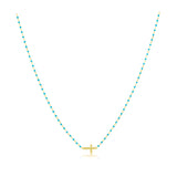 Elsa Side Cross Necklace Turquoise Aaria Tees