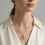 Aquamarine Quartz Silver Raindrop Cluster Necklace Aaria Tees