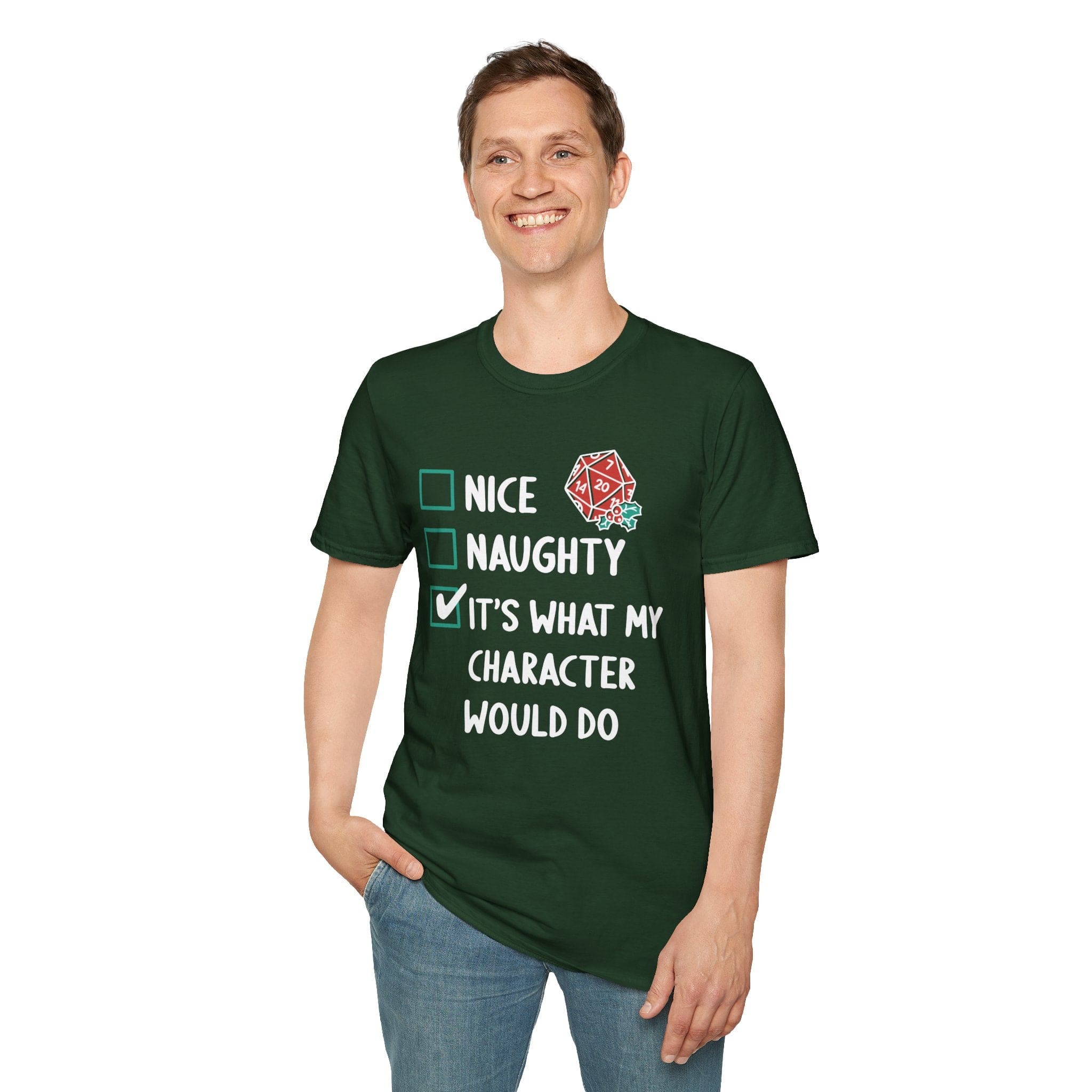 Naughty & Nice Christmas DnD T-Shirt - Aaria Tees Aaria Tees