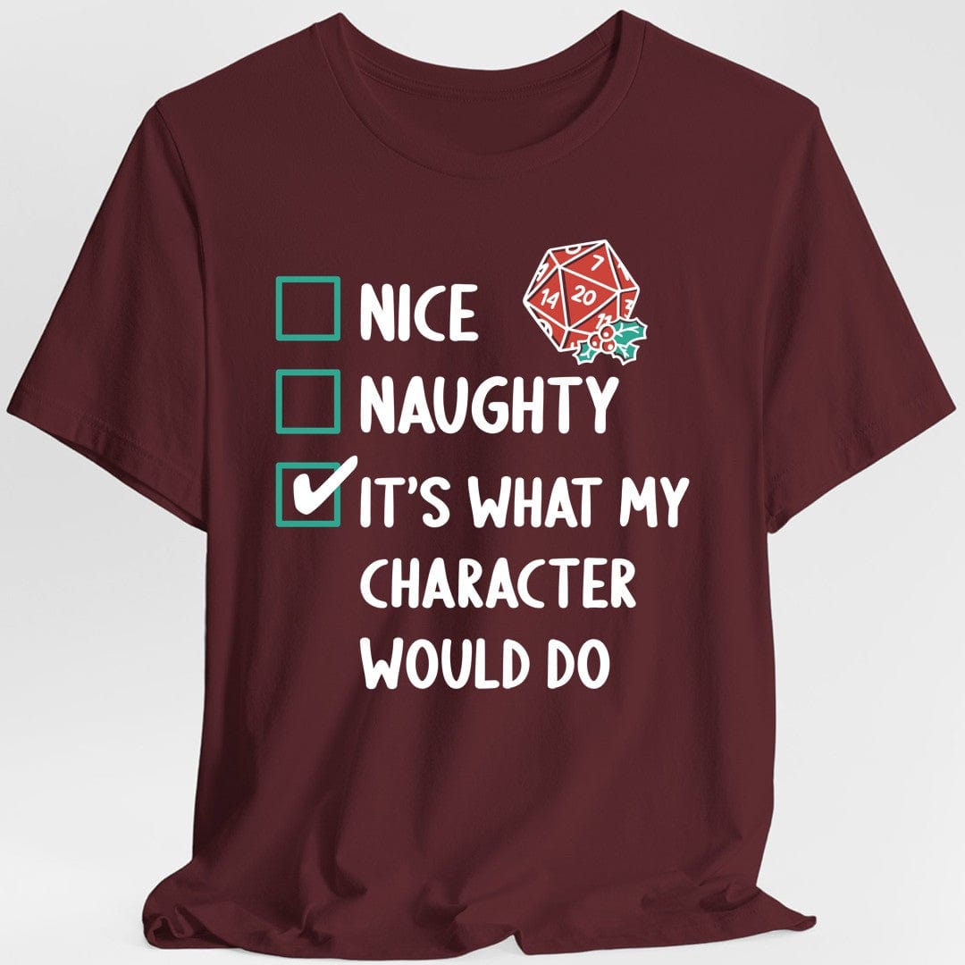 Naughty & Nice Christmas DnD T-Shirt - Aaria Tees Aaria Tees