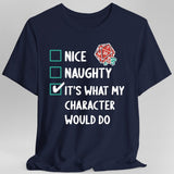 Naughty & Nice Christmas DnD T-Shirt - Aaria Tees Aaria Tees