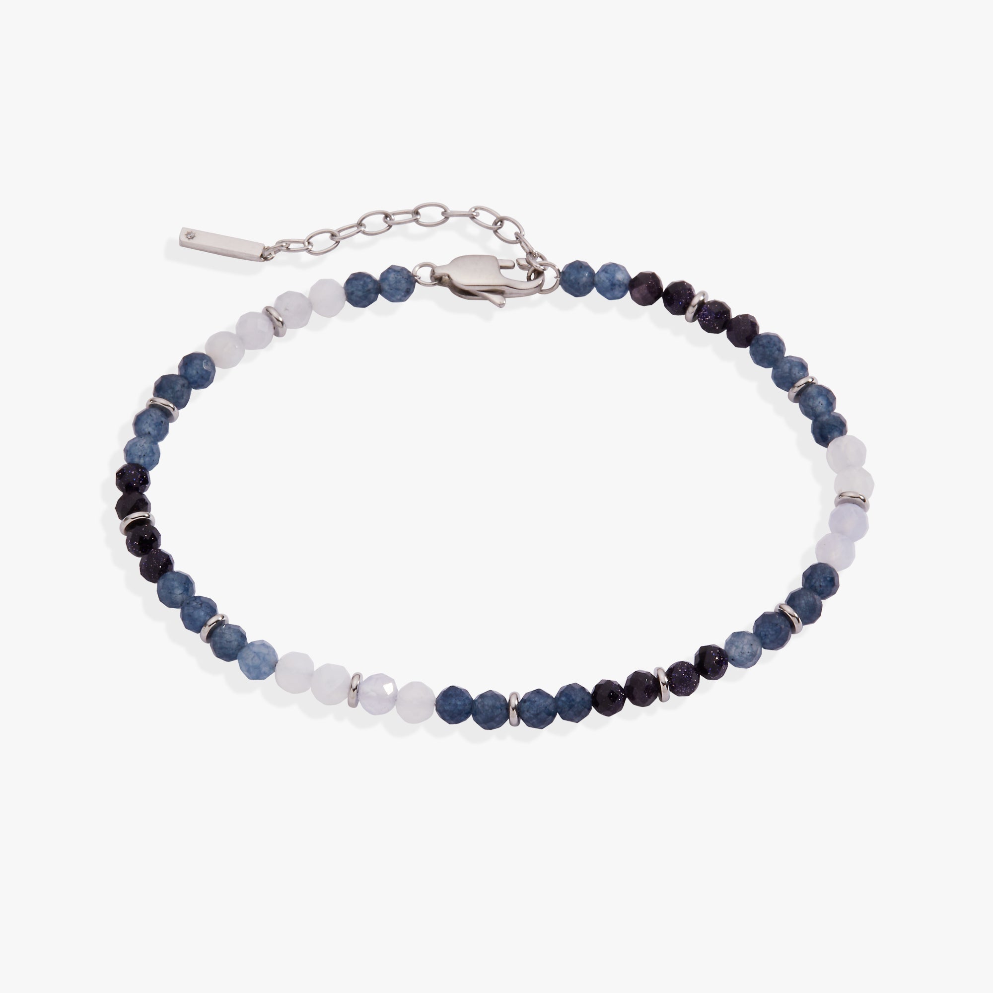 Blue Ombre Semi-Precious Beaded Anklet - Aaria Tees Aaria Tees