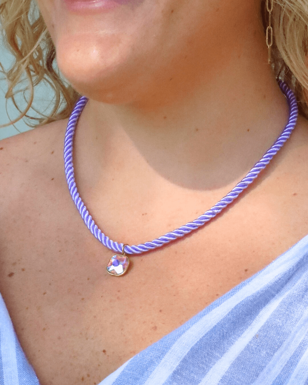 Necklace - Tailyn Rope Lavender - Aaria Tees Aaria Tees