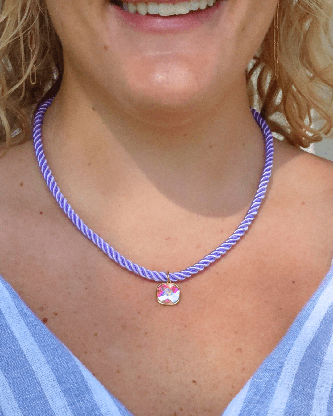 Necklace - Tailyn Rope Lavender - Aaria Tees Aaria Tees