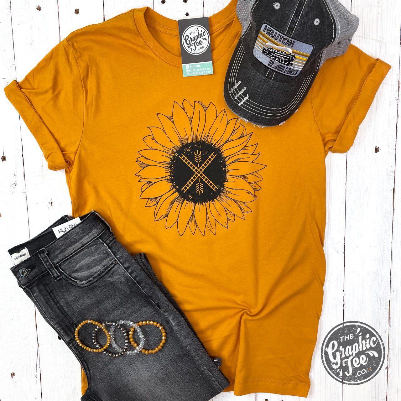Newton Flag Sunflower Unisex Tee - Aaria Tees Aaria Tees