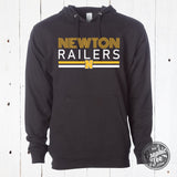 Newton Railers Multiline Adult Hoodie in Black - Aaria Tees Aaria Tees