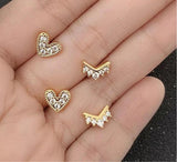 Nia Pave Heart Studs Aaria Tees