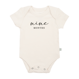 graphic bodysuit | nine months milestone charcoal - Aaria Tees Aaria Tees