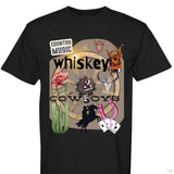Country Music Whiskey and Cowboys Collage Design on Comfort Colors Unisex 1717 T Shirt - Aaria Tees Aaria Tees
