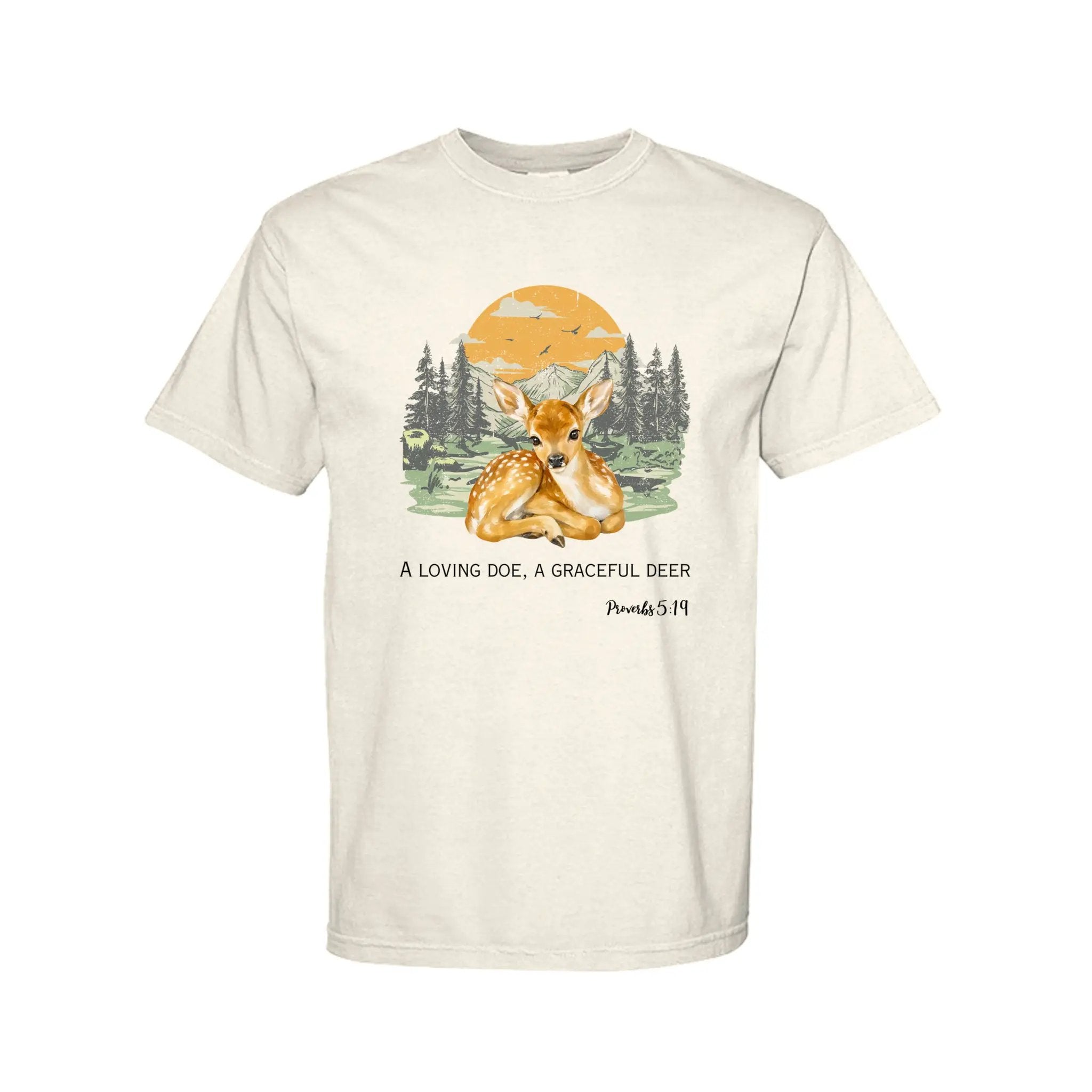 Graceful Deer Faith-Inspired Comfort Colors Tee - Aaria Tees Aaria Tees