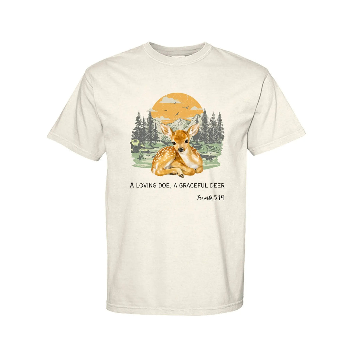 Graceful Deer Faith-Inspired Comfort Colors Tee - Aaria Tees