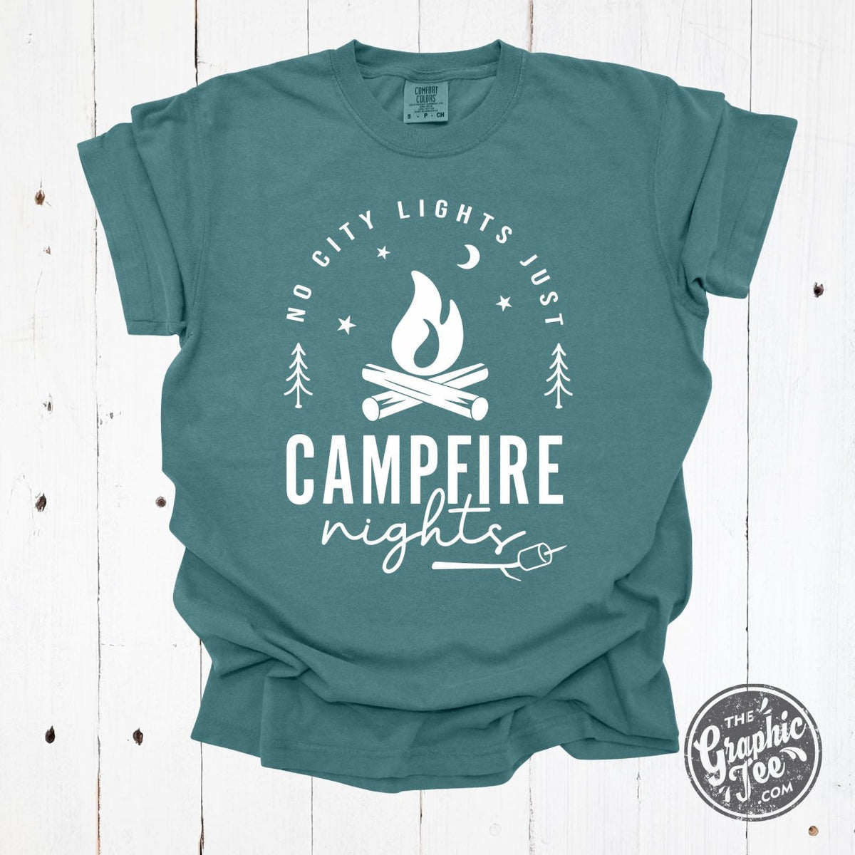 No City Lights Just Campfire Nights Garment Dyed Tee - Aaria Tees