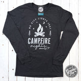 No City Lights Just Campfire Nights Long Sleeve Tee - Aaria Tees Aaria Tees