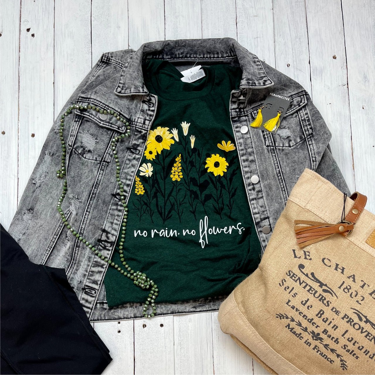 No Rain No Flowers Tee - Aaria Tees Aaria Tees