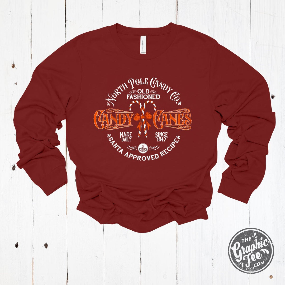 North Pole Candy Co Cardinal Long Sleeve Tee - Aaria Tees