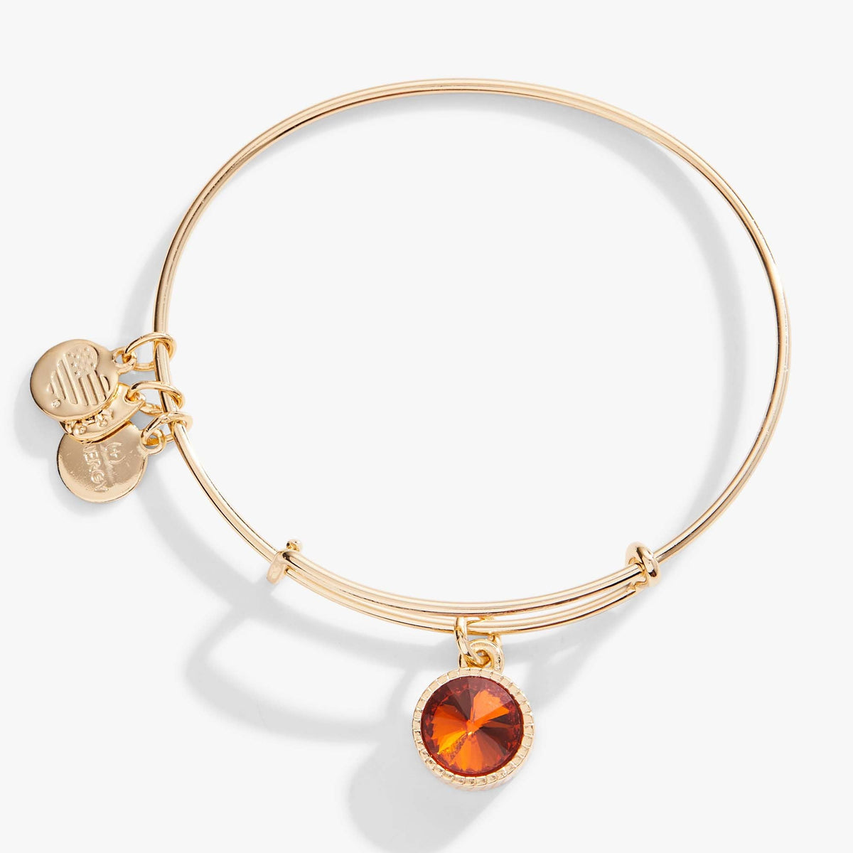 November Birthstone Charm Bangle, Topaz - Aaria Tees