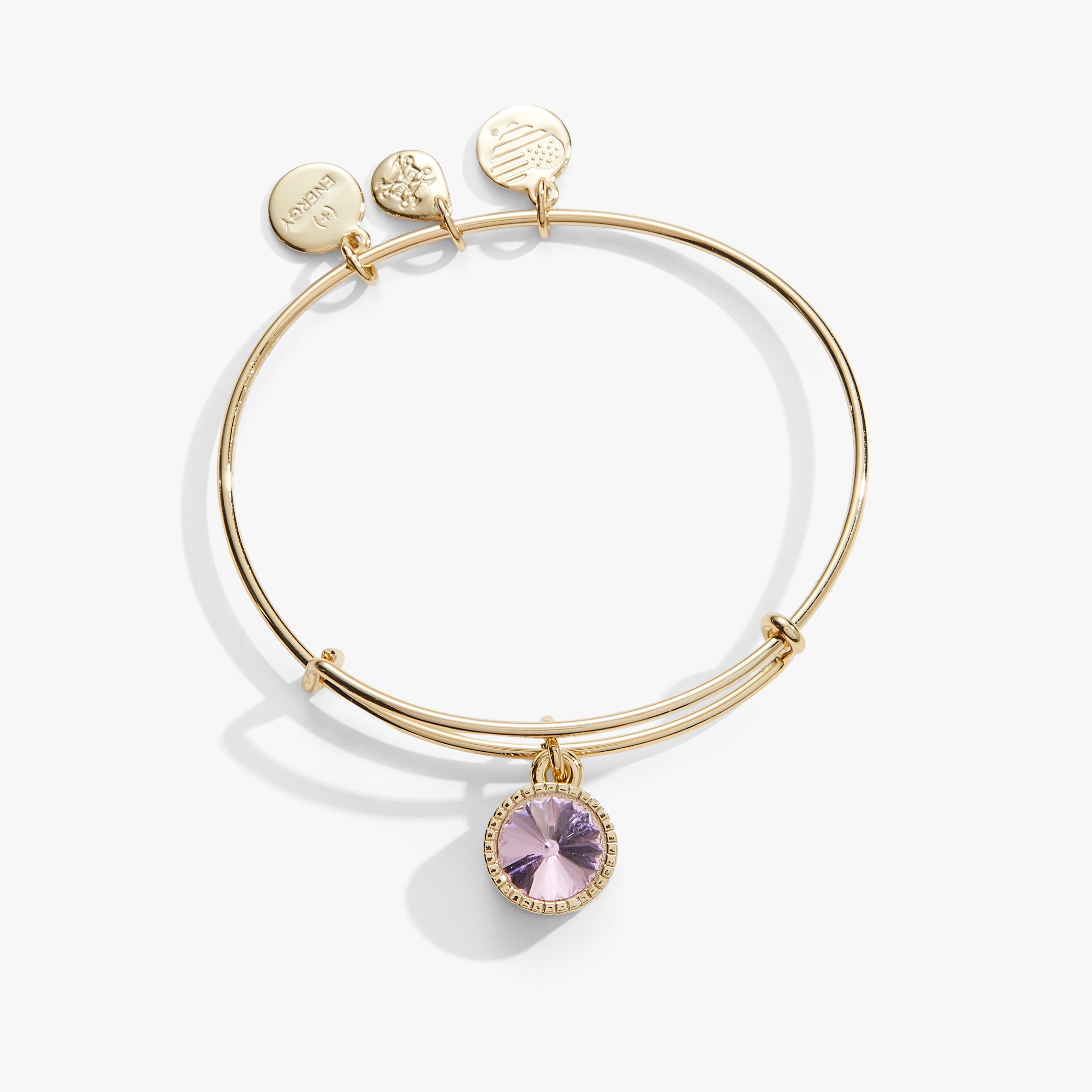 October Birthstone Charm Bangle, Rose - Aaria Tees Aaria Tees