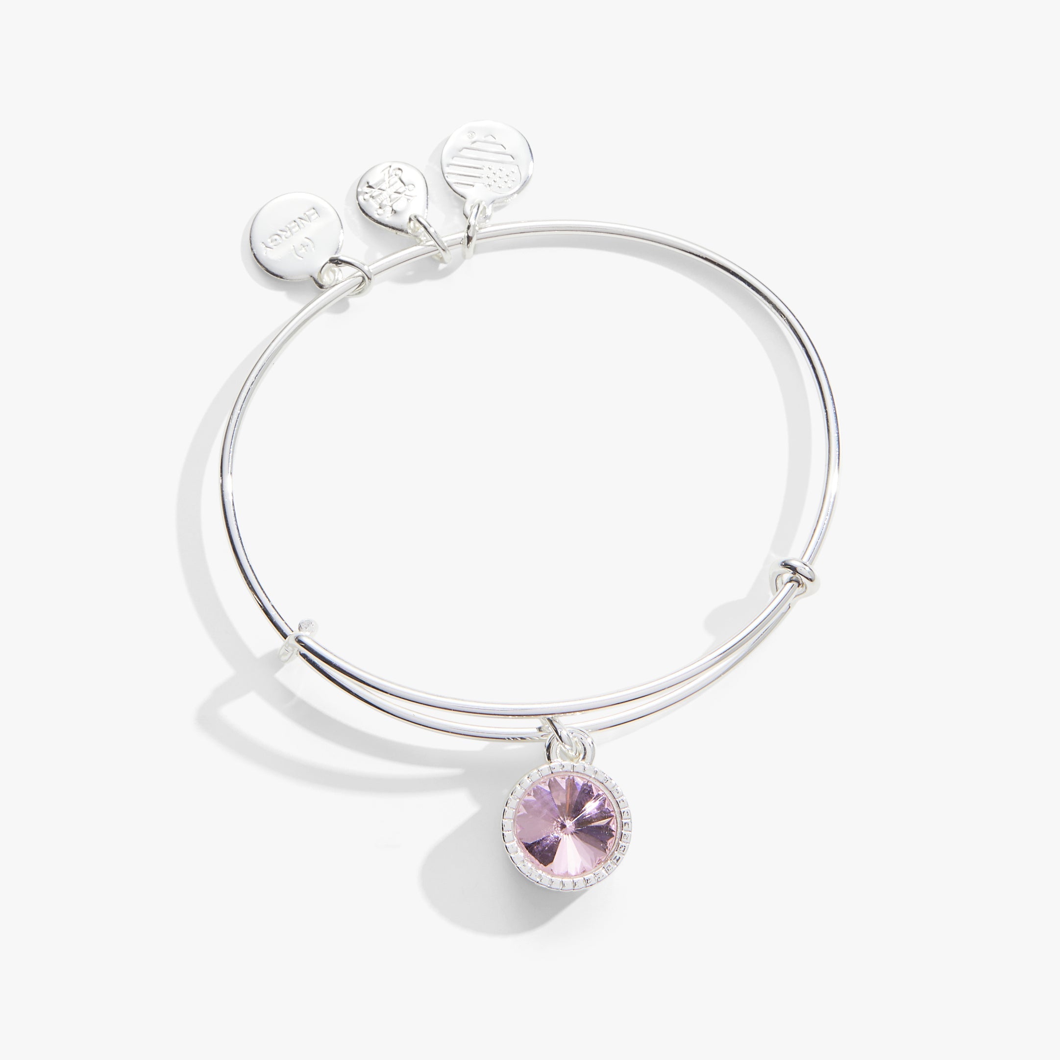 October Birthstone Charm Bangle, Rose - Aaria Tees Aaria Tees