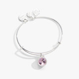 October Birthstone Charm Bangle, Rose - Aaria Tees Aaria Tees