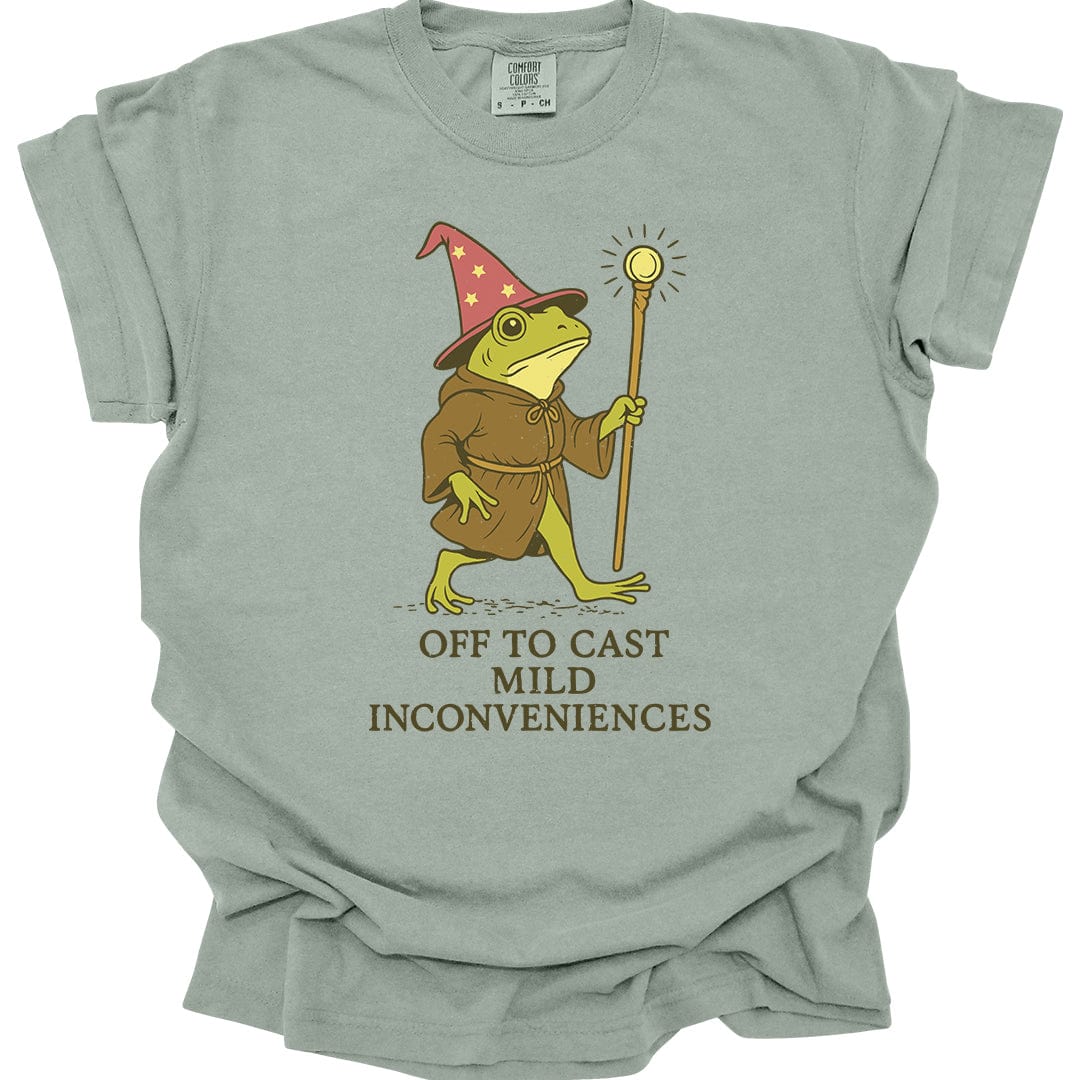 Off to Cast Mild Inconveniences – Wizard Frog T-Shirt - Comfort Colors - Aaria Tees Aaria Tees