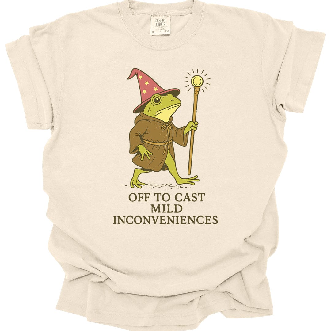 Off to Cast Mild Inconveniences – Wizard Frog T-Shirt - Comfort Colors - Aaria Tees Aaria Tees