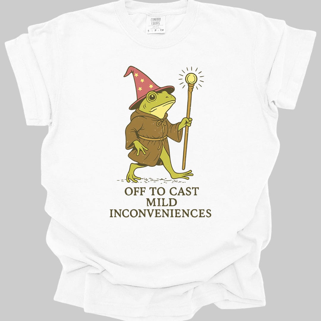 Off to Cast Mild Inconveniences – Wizard Frog T-Shirt - Comfort Colors - Aaria Tees