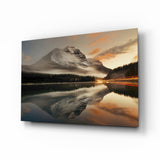 Lake and Mountain Landscape Glass Wall Art Aaria Tees