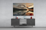 Lake and Mountain Landscape Glass Wall Art Aaria Tees