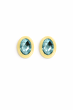 Olivia Statement Earrings Oval - Amalfi Blue - Aaria Tees Aaria Tees