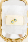 Olivia Statement Earrings Oval - Amalfi Blue - Aaria Tees Aaria Tees