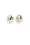 Olivia Statement Earrings Oval - Frosted Glacier - Aaria Tees Aaria Tees
