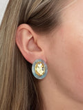 Olivia Statement Earrings Oval -  Lemon Drop - Aaria Tees Aaria Tees